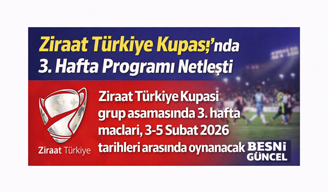 Ziraat Türkiye Kupası’nda 3. Hafta Programı Netleşti
