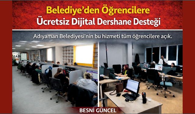 Belediye’den Öğrencilere Ücretsiz Dijital Dershane Desteği