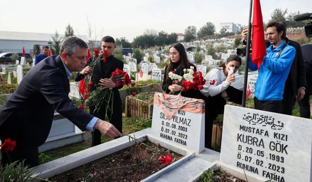Özgür Özel Kahramanmaraş'ta deprem şehitlerini andı