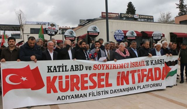 Adıyaman’da Filistin İçin Tepki Yükseldi