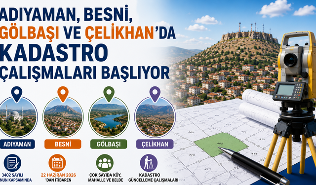 Adıyaman ve İlçelerde Kadastro Çalışmaları Başlıyor