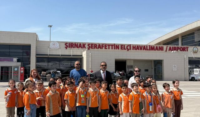 Cizre'de öğrenciler Şerafettin Elçi Havalimanı'nı gezdi