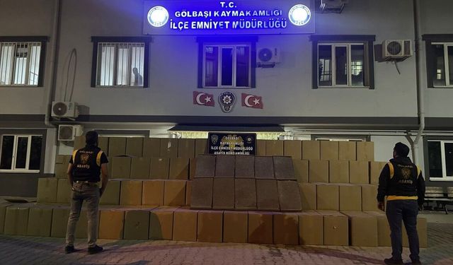 Gölbaşı'nda 600 bin paket kaçak sigara yakalandı