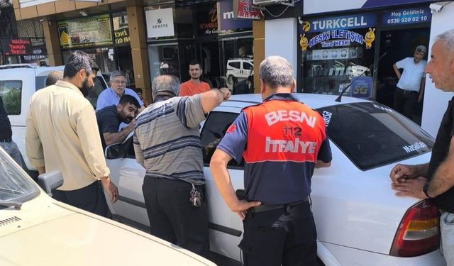 Besni'de Araçta Mahsur Kalan İki Çocuk Kurtarıldı