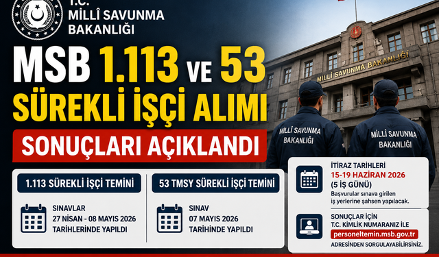 MSB İşçi Alımı Sonuçları ve İtiraz Süreci Belli Oldu