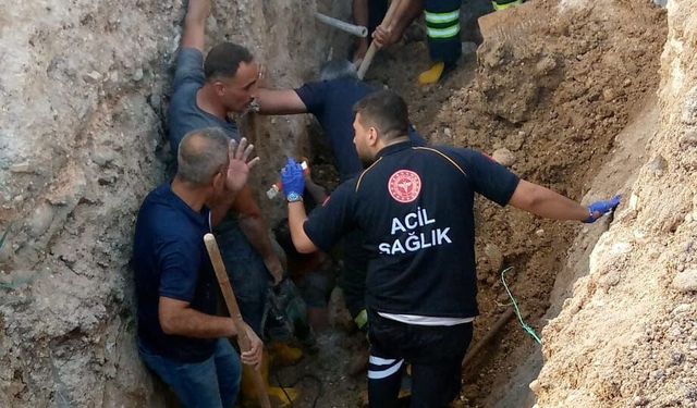 Adıyaman'da göçük altında kalan işçi kurtarıldı