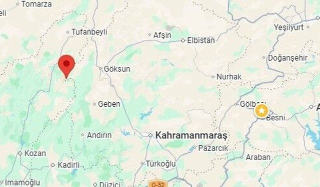 Göksun'da 3,6 Büyüklüğünde Deprem