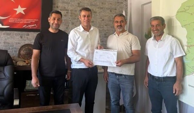 Kahta'da süt işletmesine sağlık sertifikası verildi