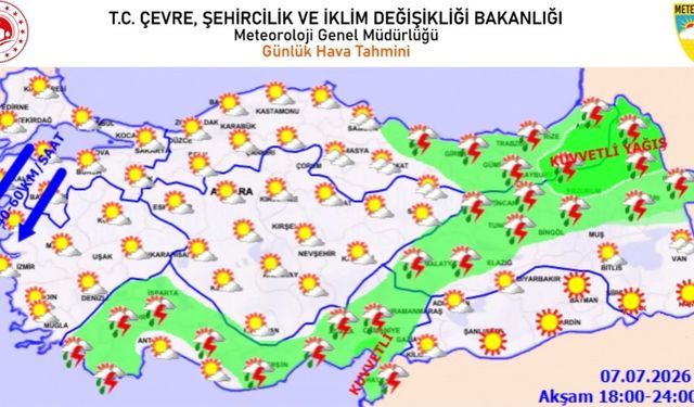 Meteoroloji'den 5 İl İçin Kuvvetli Yağış ve Rüzgar Uyarısı