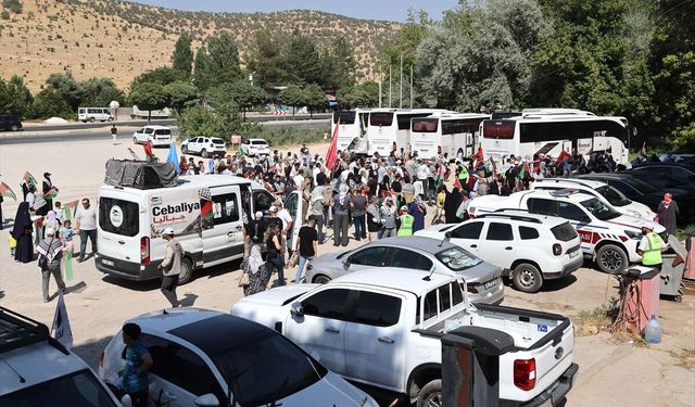 Filistin Konvoyu Diyarbakır Sonrası Mardin'e Ulaştı