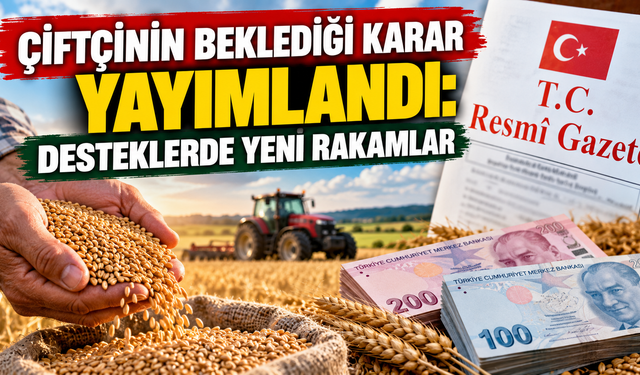 Çiftçinin Beklediği Karar Yayımlandı: Desteklerde Yeni Rakamlar