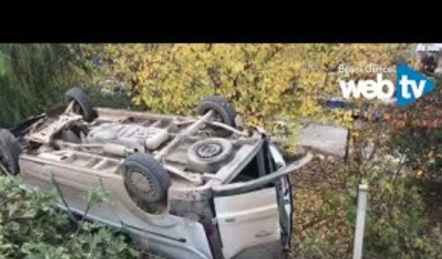 Besni’de Kontrolden Çıkan Ticari Araç Kaza Yaptı