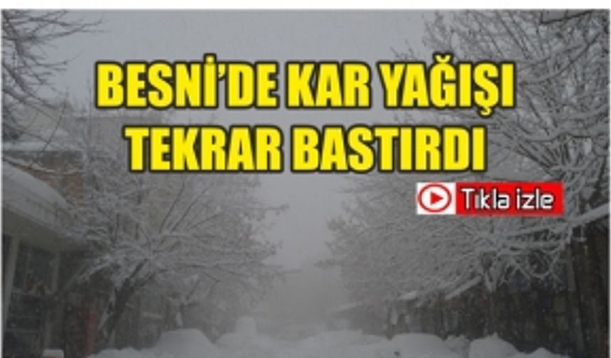 Besni'de Kar Yağışı Tekrar Bastırdı