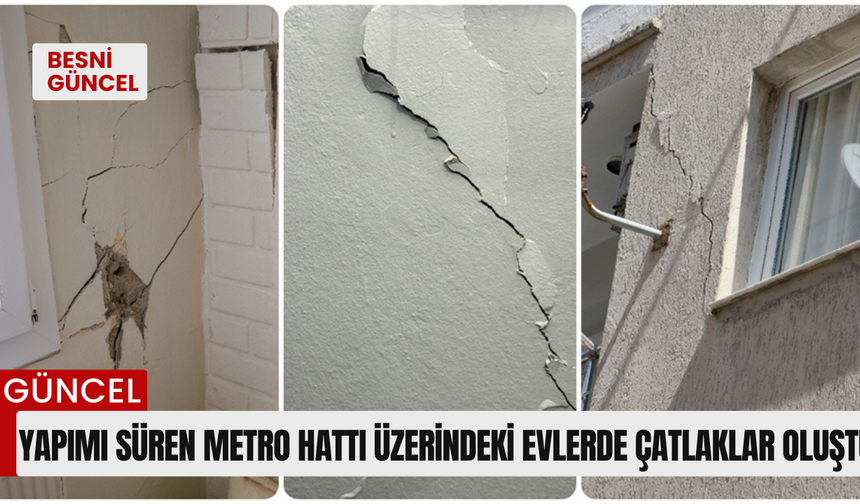 Yapımı süren metro hattı üzerindeki evlerde çatlaklar oluştu