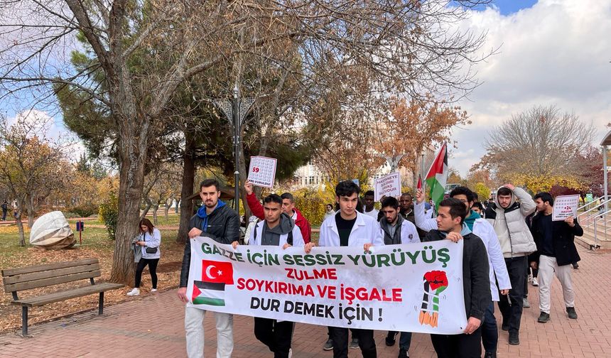 Gaziantep'te  sessiz yürüyüşle Filistin'e destek