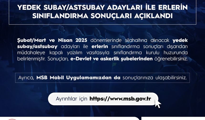 Millî Savunma Bakanlığı  yazılım sınıflandırma sonuçları