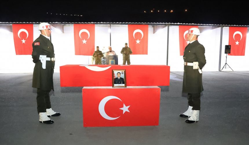 Şırnak'ta şehit olan asker için tören düzenlendi