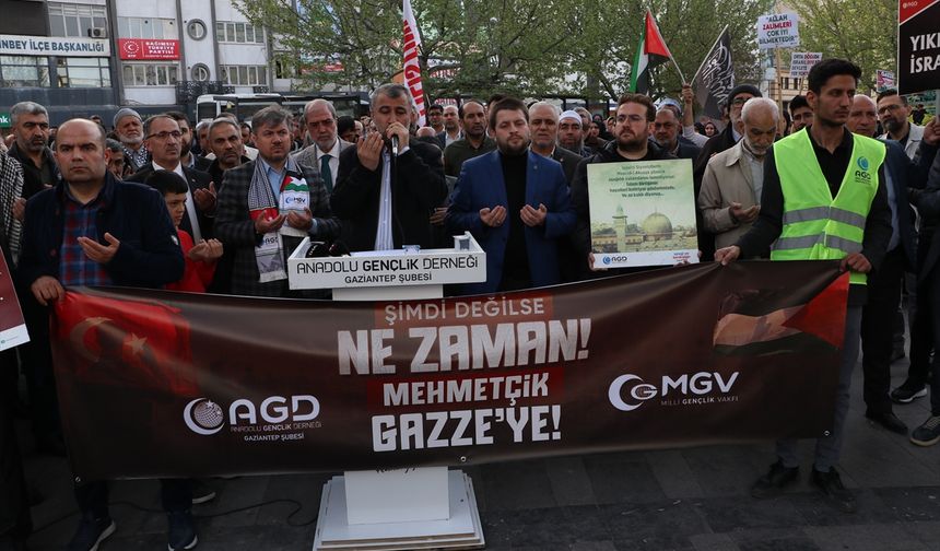 Gaziantep ve Kilis'te İsrail'in Gazze'ye yönelik saldırıları protesto edildi