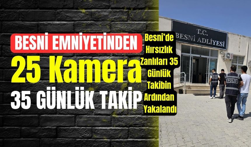 Besni Emniyeti 35 Günlük Takiple Hırsızları Avladı
