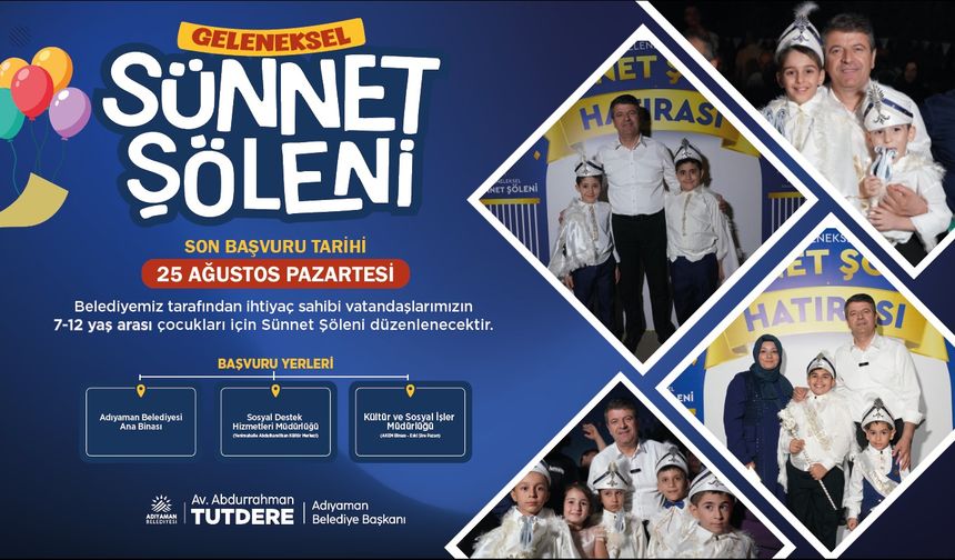Adıyaman Belediyesi Sünnet Şöleni başvuruları başladı
