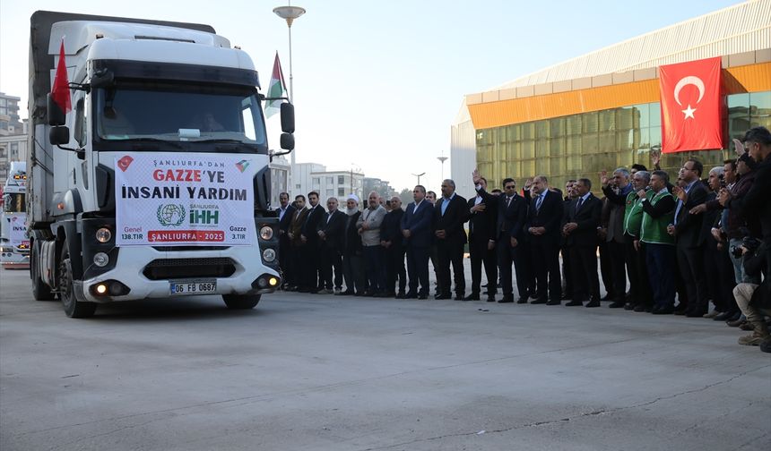 Şanlıurfa'dan Gazze'ye 4 tır gıda malzemesi gönderildi