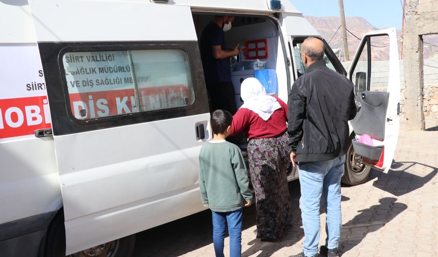 Siirt'te kırsaldaki vatandaşlara mobil diş hizmeti