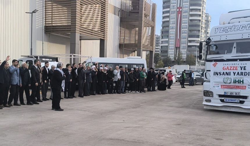 Şanlıurfa İHH, Gazze'ye 3'üncü yardım konvoyunu uğurladı