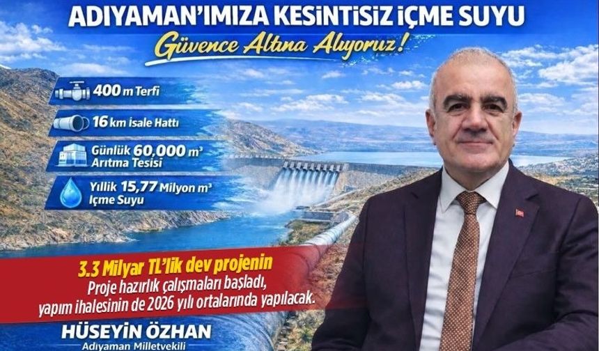 Adıyaman’ın İçme Suyu Geleceği Güvence Altına Alınıyor