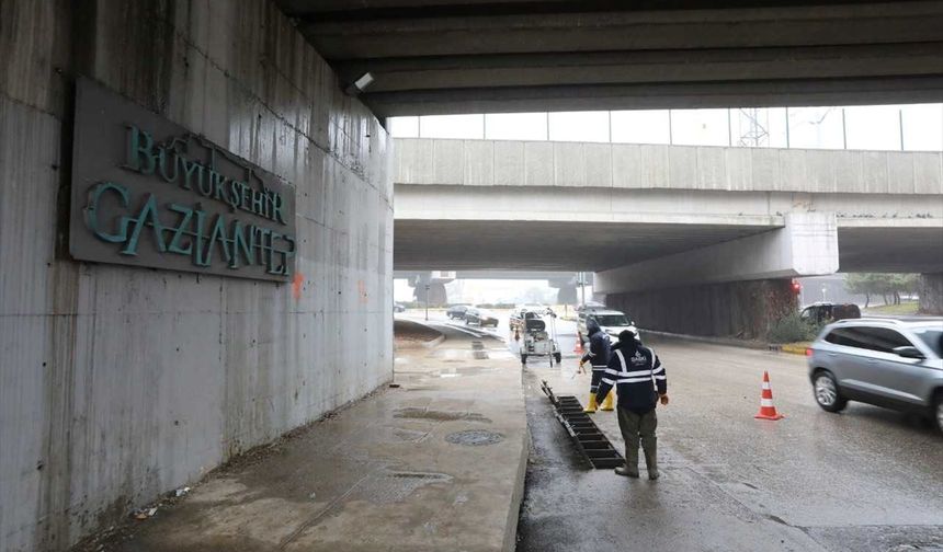 Gaziantep’te kuvvetli yağışa karşı teyakkuz