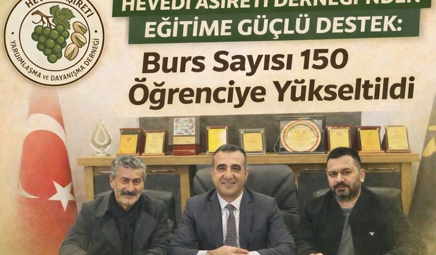 Hevedi Aşireti Derneği’nden Eğitime 150 Kişilik Burs Desteği
