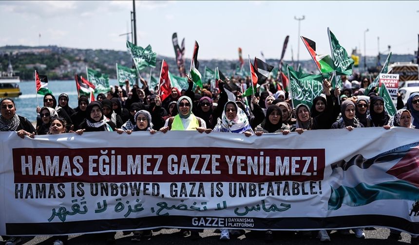 "Küresel Gazze Yürüyüşü" İstanbul'da düzenlendi