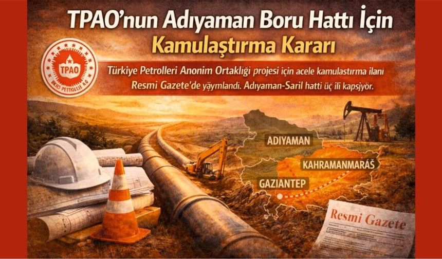 TPAO’nun Adıyaman Boru Hattı İçin Kamulaştırma Kararı