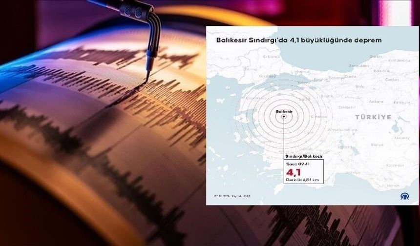 Balıkesir'de 4,1 büyüklüğünde deprem