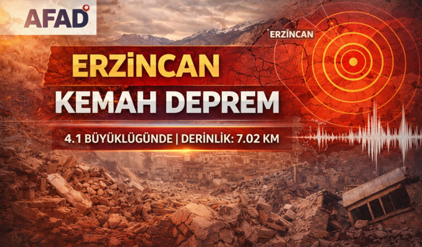 Erzincan Kemah’ta 4.1 Büyüklüğünde Deprem