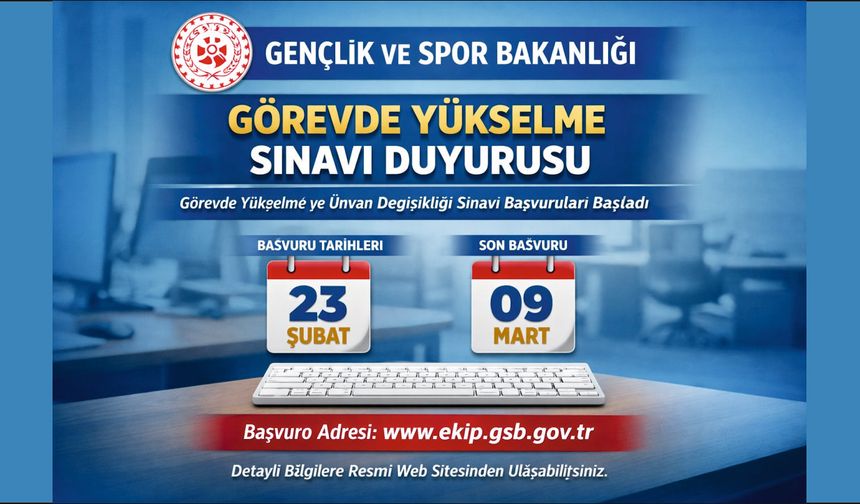 Gençlik ve Spor Bakanlığı’ndan Görevde Yükselme Sınavı Duyurusu