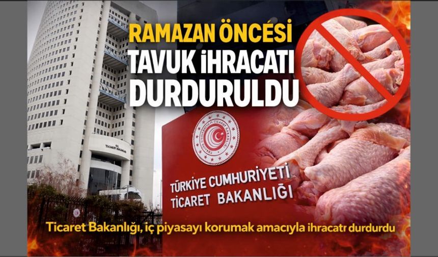 Ramazan Öncesi Tavuk İhracatı Durduruldu