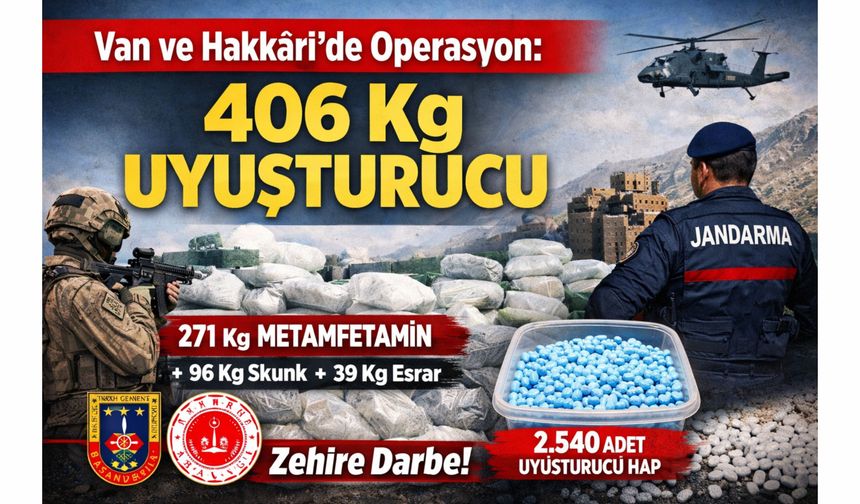 Van ve Hakkâri’de Operasyon: 406 Kg Madde