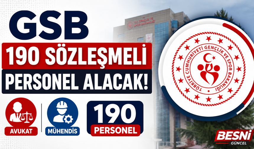 Gençlik ve Spor Bakanlığı 190 Sözleşmeli Personel Alacak