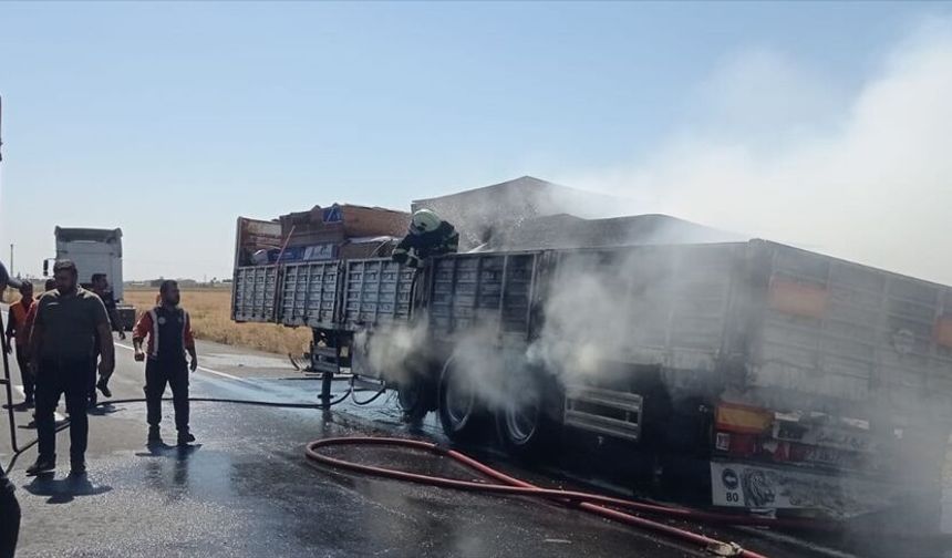 Mardin Kızıltepe'de tır yangınına hızla müdahale
