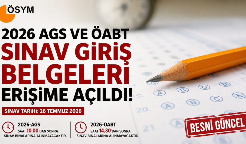ÖSYM AGS ve ÖABT Giriş Yerlerini Açıkladı