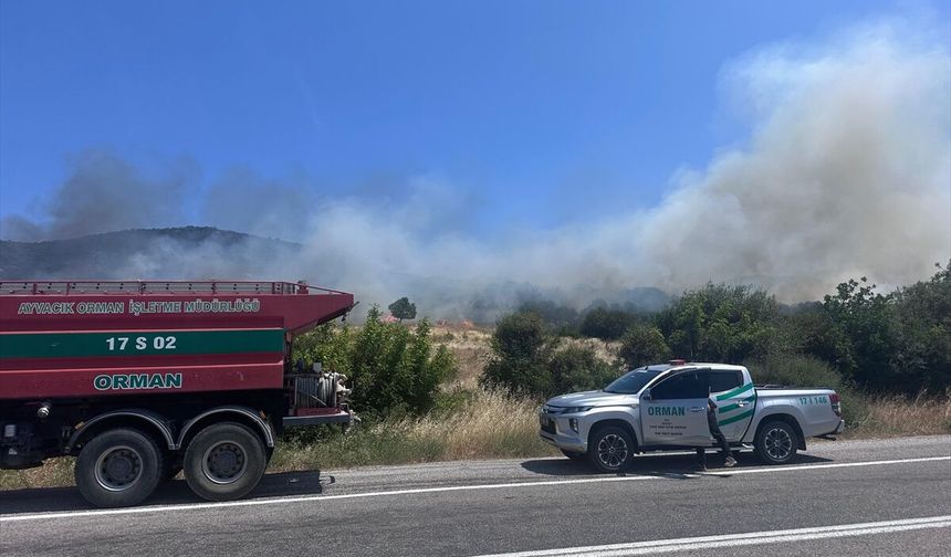 Ayvacık'ta Orman Yangınına Havadan ve Karadan Müdahale