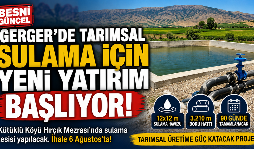 Gergerli Çiftçilere Sulama Desteği Sağlayacak Proje