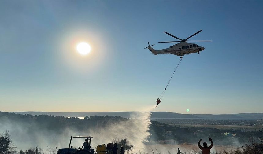 Çanakkale'de orman yangını büyük ölçüde kontrol altına