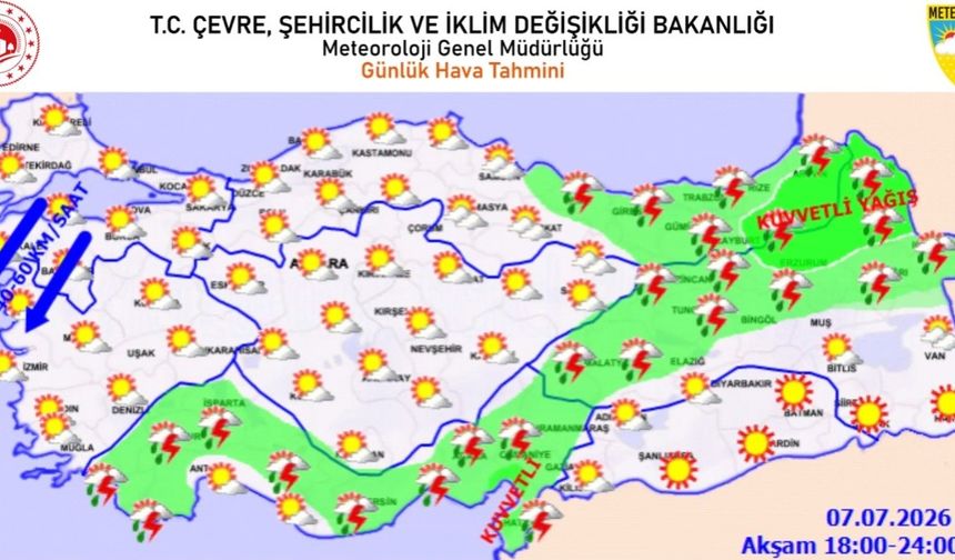 Meteoroloji'den 5 İl İçin Kuvvetli Yağış ve Rüzgar Uyarısı