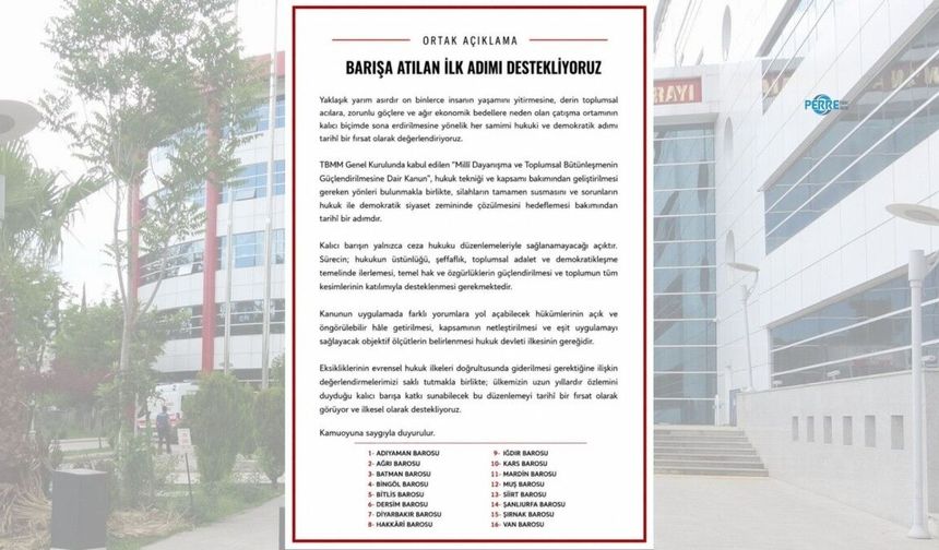 16 barodan Çerçeve Yasa’ya ilkesel destek: “Kalıcı barış fırsatı”