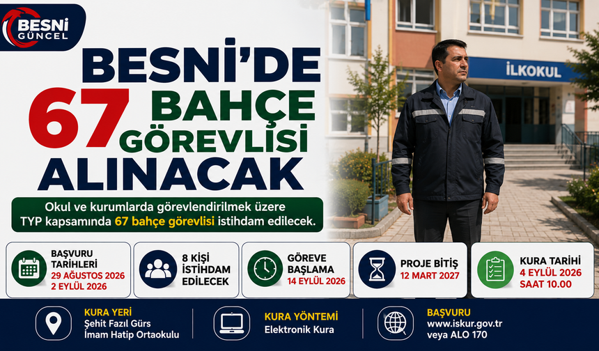 Besni’de 67 Bahçe Görevlisi Alınacak