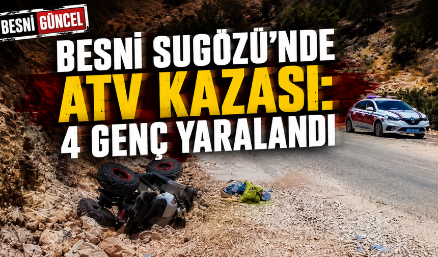 Besni Sugözü Yolunda ATV Şarampole Devrildi