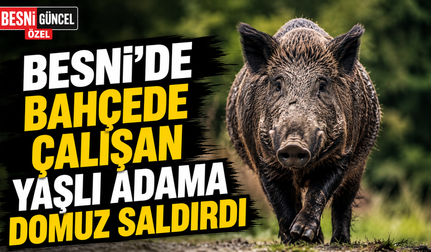 Besni'de bahçede çalışan yaşlı adama domuz saldırdı