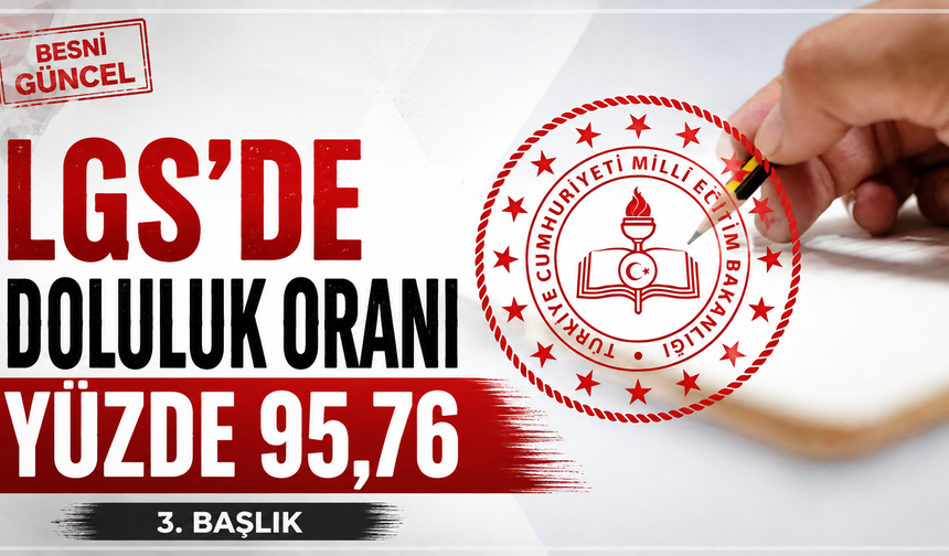 Liselerde Yerleştirme Doluluk Oranı Yüzde 95,76 Oldu