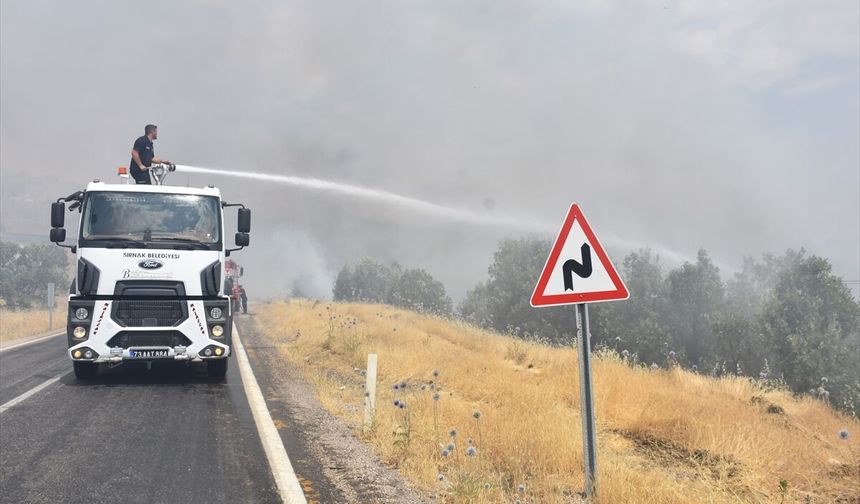 Rüzgarın etkisiyle ormanlık alana sıçrayan yangına müdahale